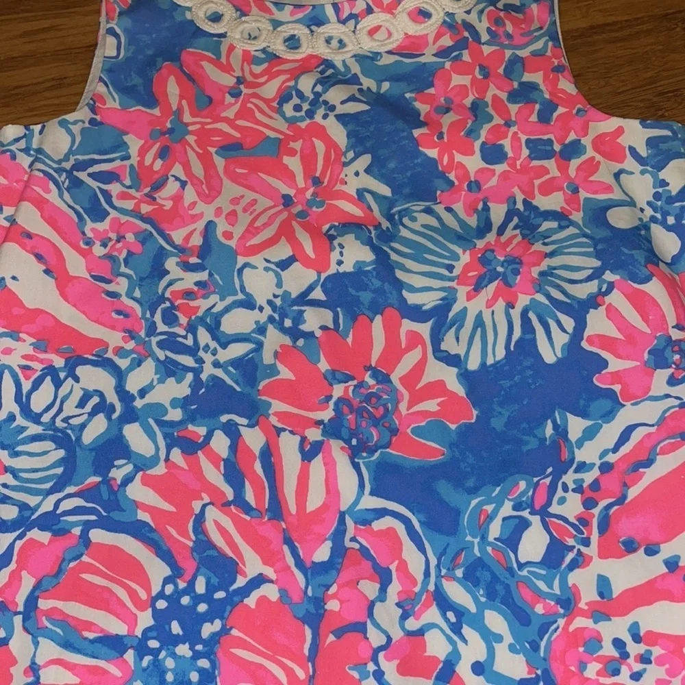 Lilly Pulitzer Little lilly classic shift bay blue pop pop glow size 10